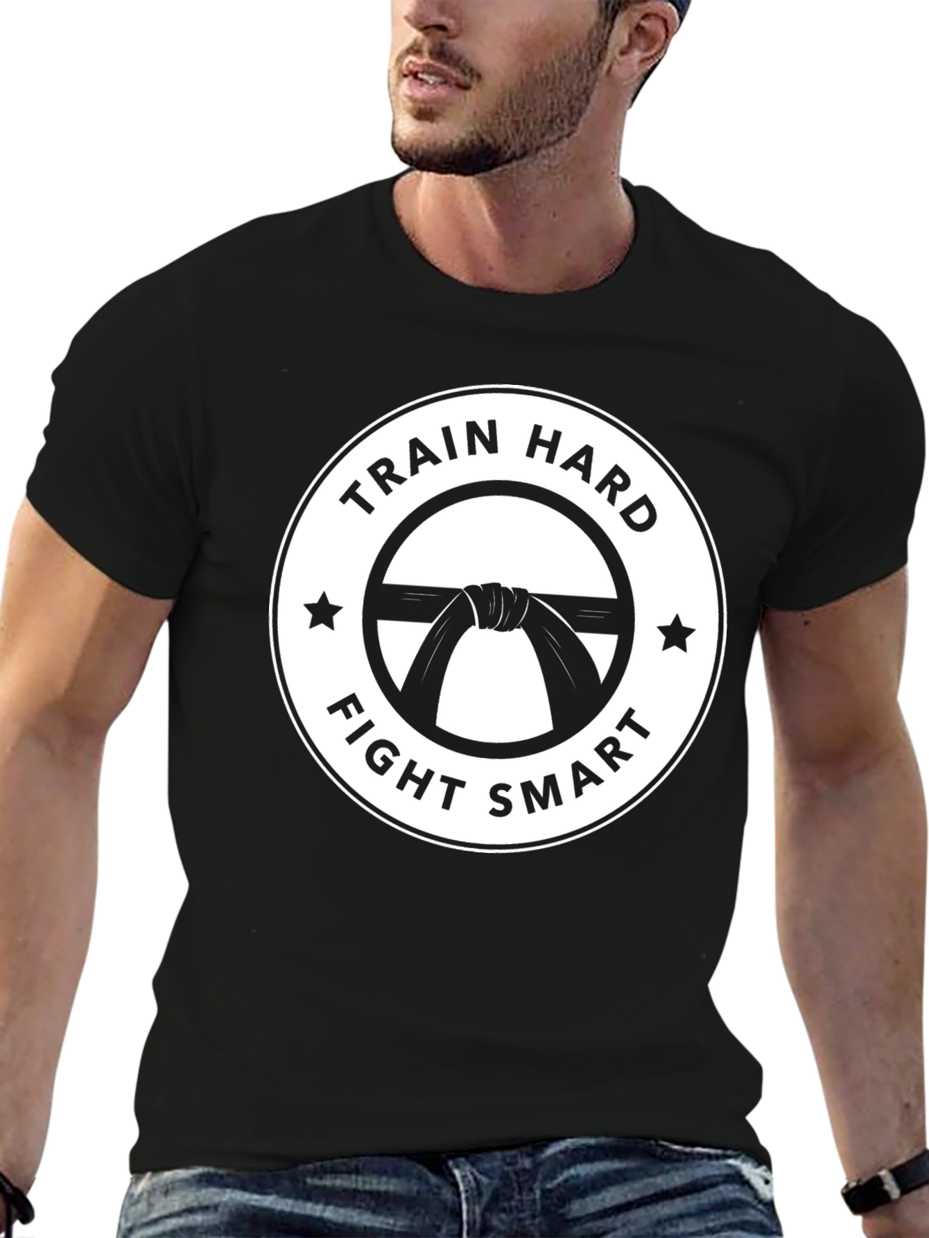 Train Hard Fight Smart Black T-Shirt