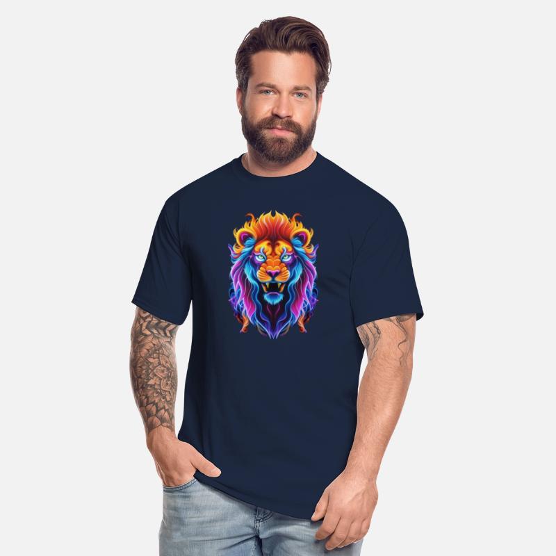 Roaring Spectrum: Colorful Lion Face