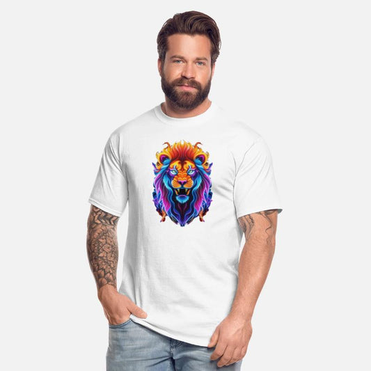 Roaring Spectrum: Colorful Lion Face