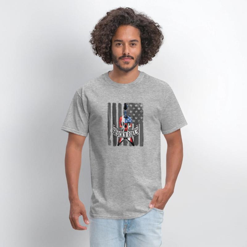 Rock N Roll Guitar American Flag Vinatge