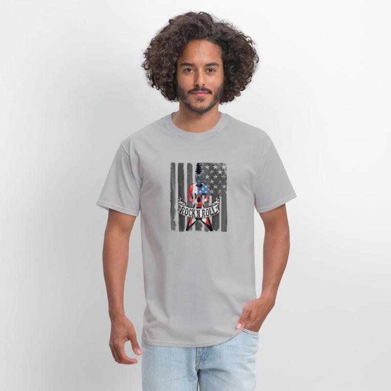 Rock N Roll Guitar American Flag Vinatge