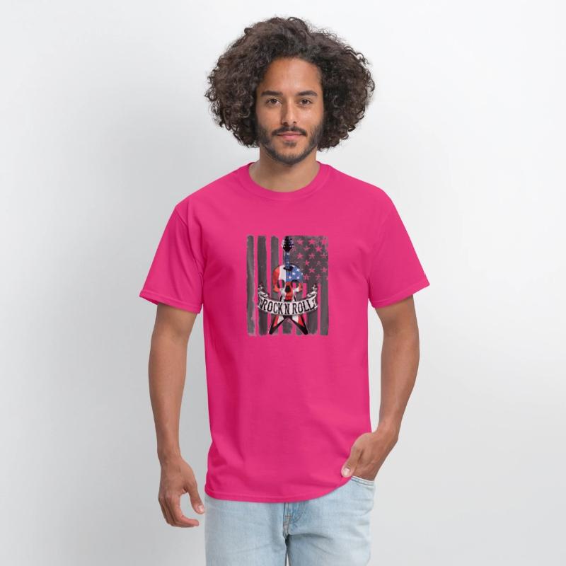Rock N Roll Guitar American Flag Vinatge