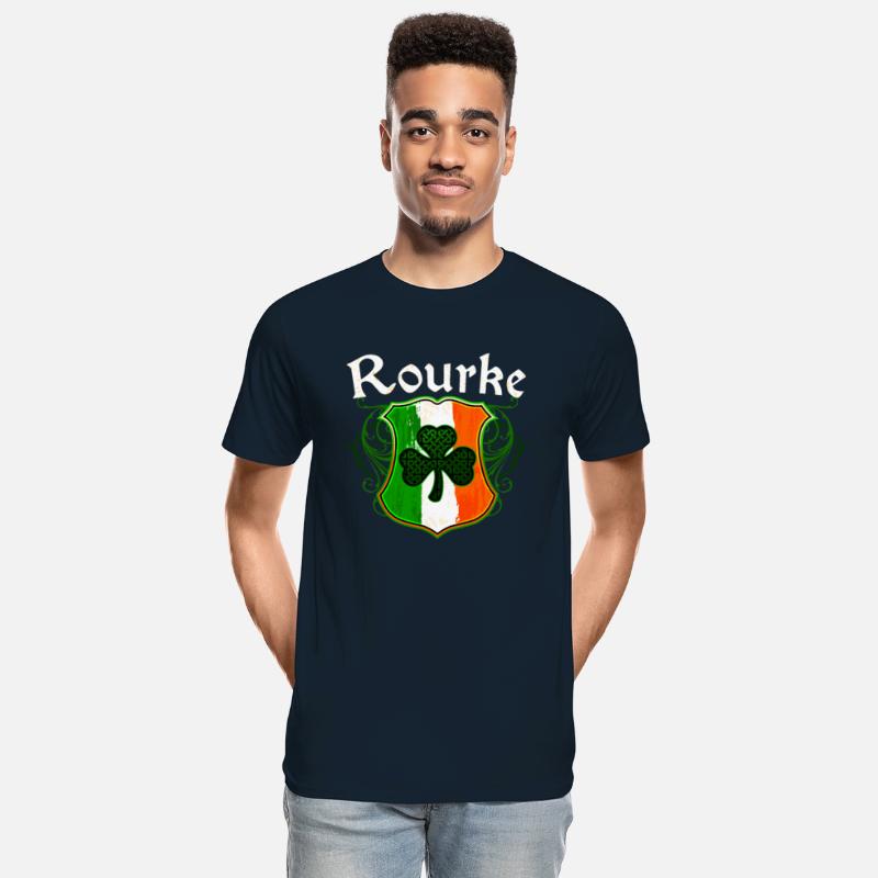 Rourke Irish Surname Ireland Flag Shield Shamrock