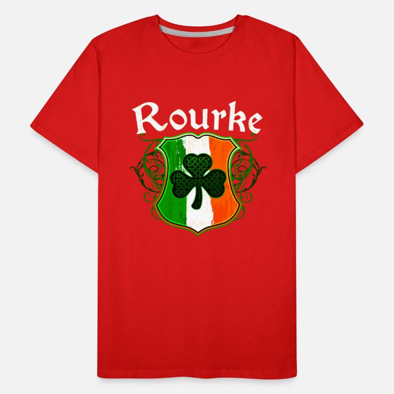 Rourke Irish Surname Ireland Flag Shield Shamrock