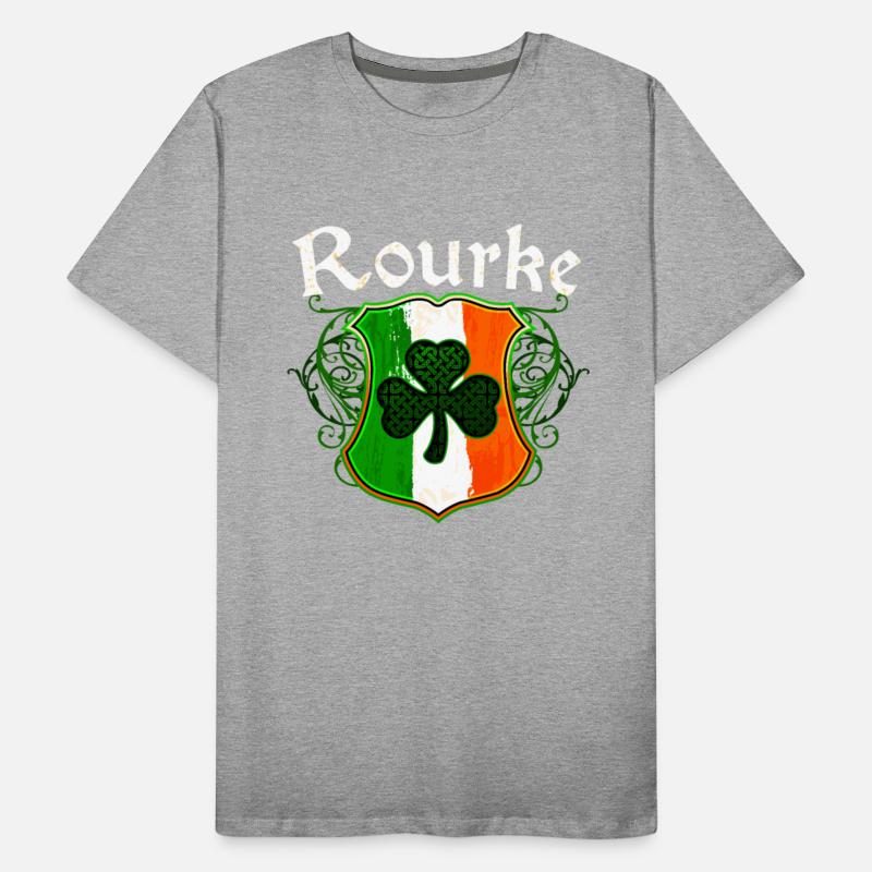 Rourke Irish Surname Ireland Flag Shield Shamrock