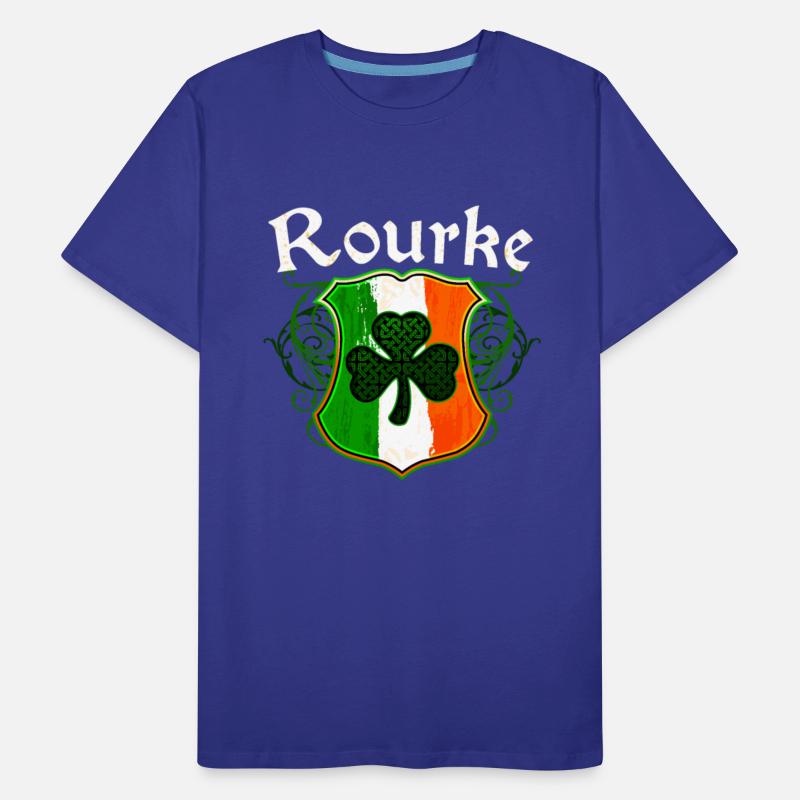 Rourke Irish Surname Ireland Flag Shield Shamrock