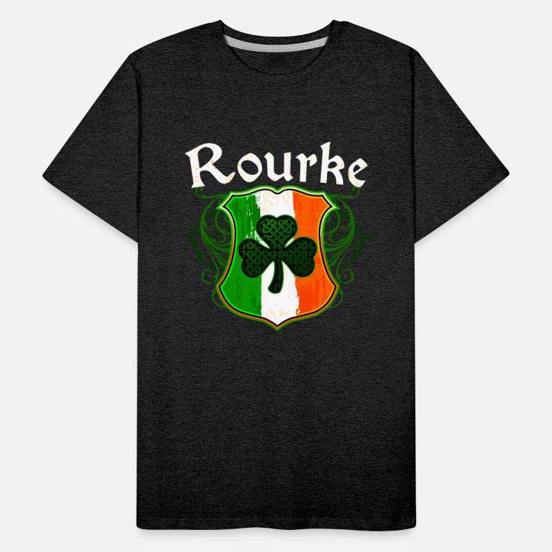 Rourke Irish Surname Ireland Flag Shield Shamrock