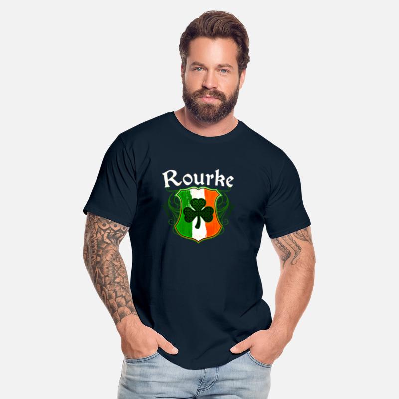 Rourke Irish Surname Ireland Flag Shield Shamrock
