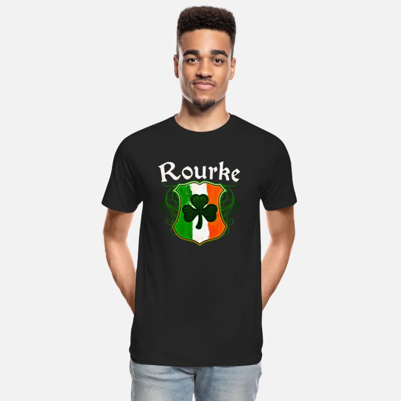 Rourke Irish Surname Ireland Flag Shield Shamrock