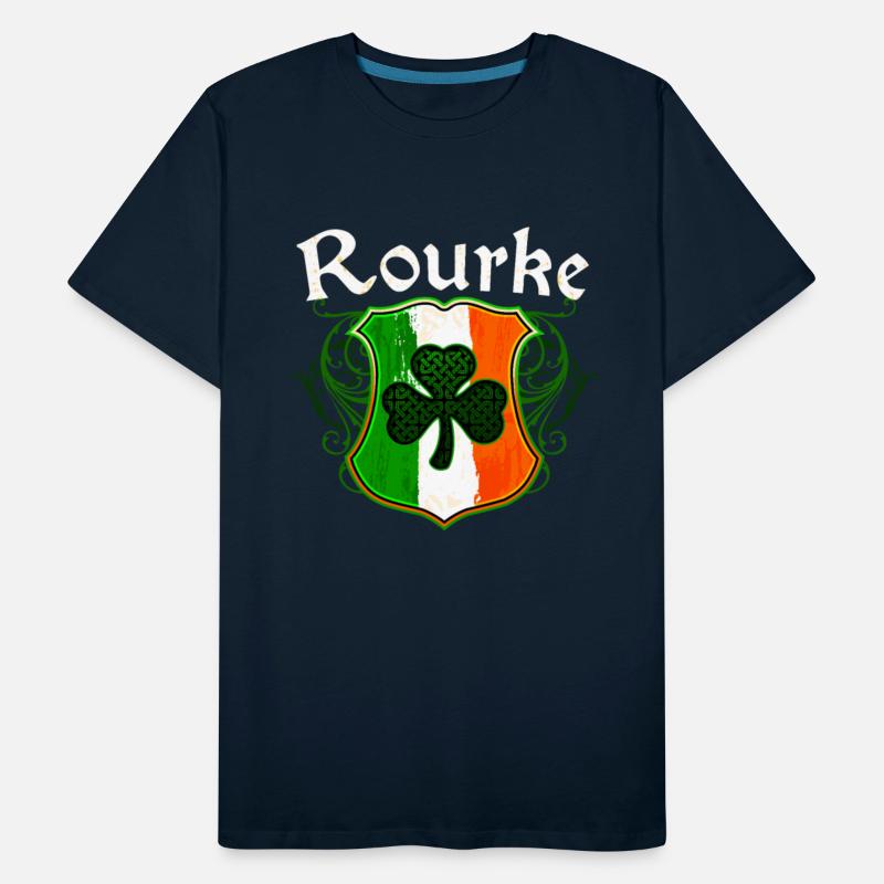 Rourke Irish Surname Ireland Flag Shield Shamrock