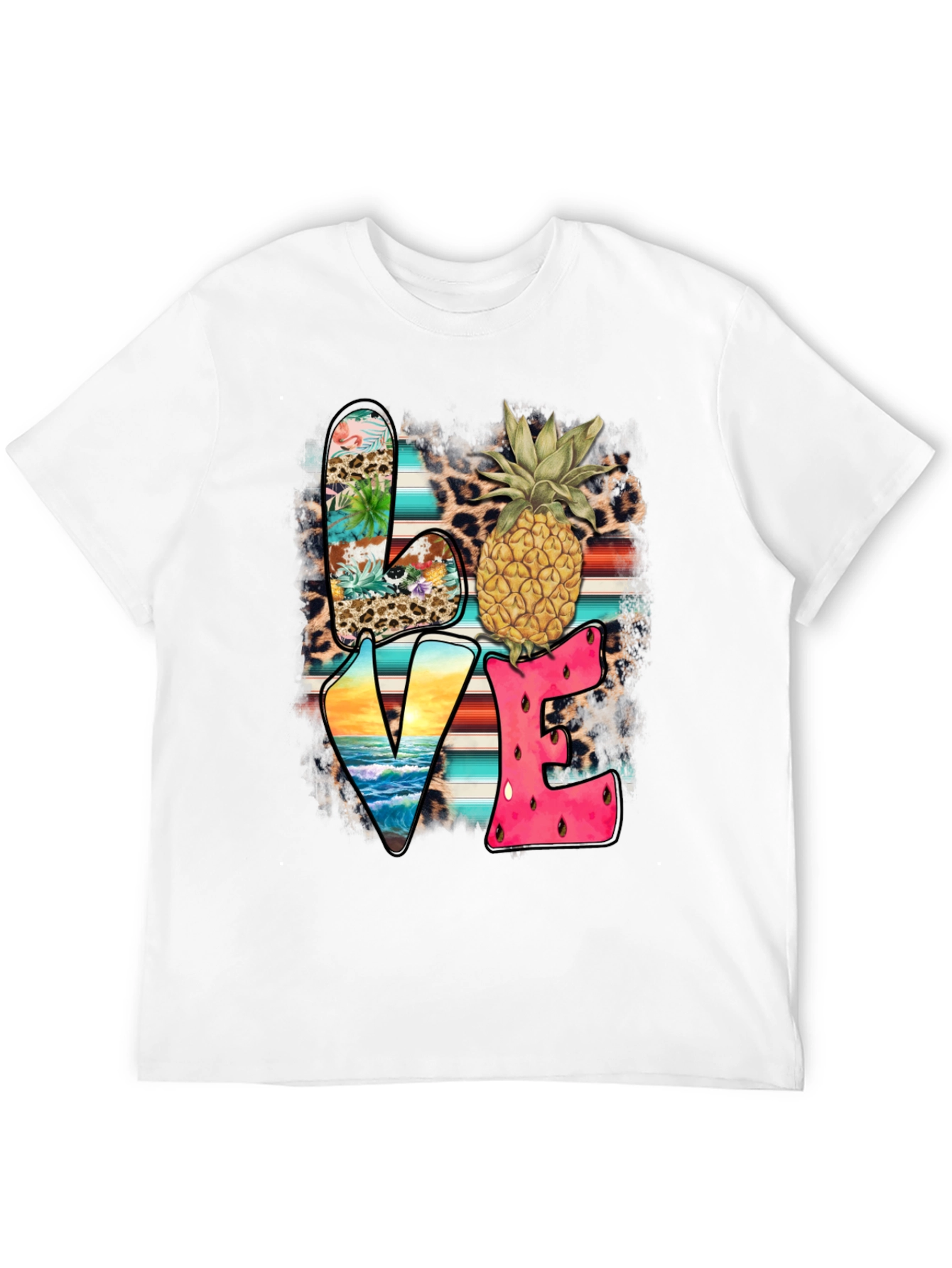 Tropical LOVE Graphic Tee - Pineapple Print