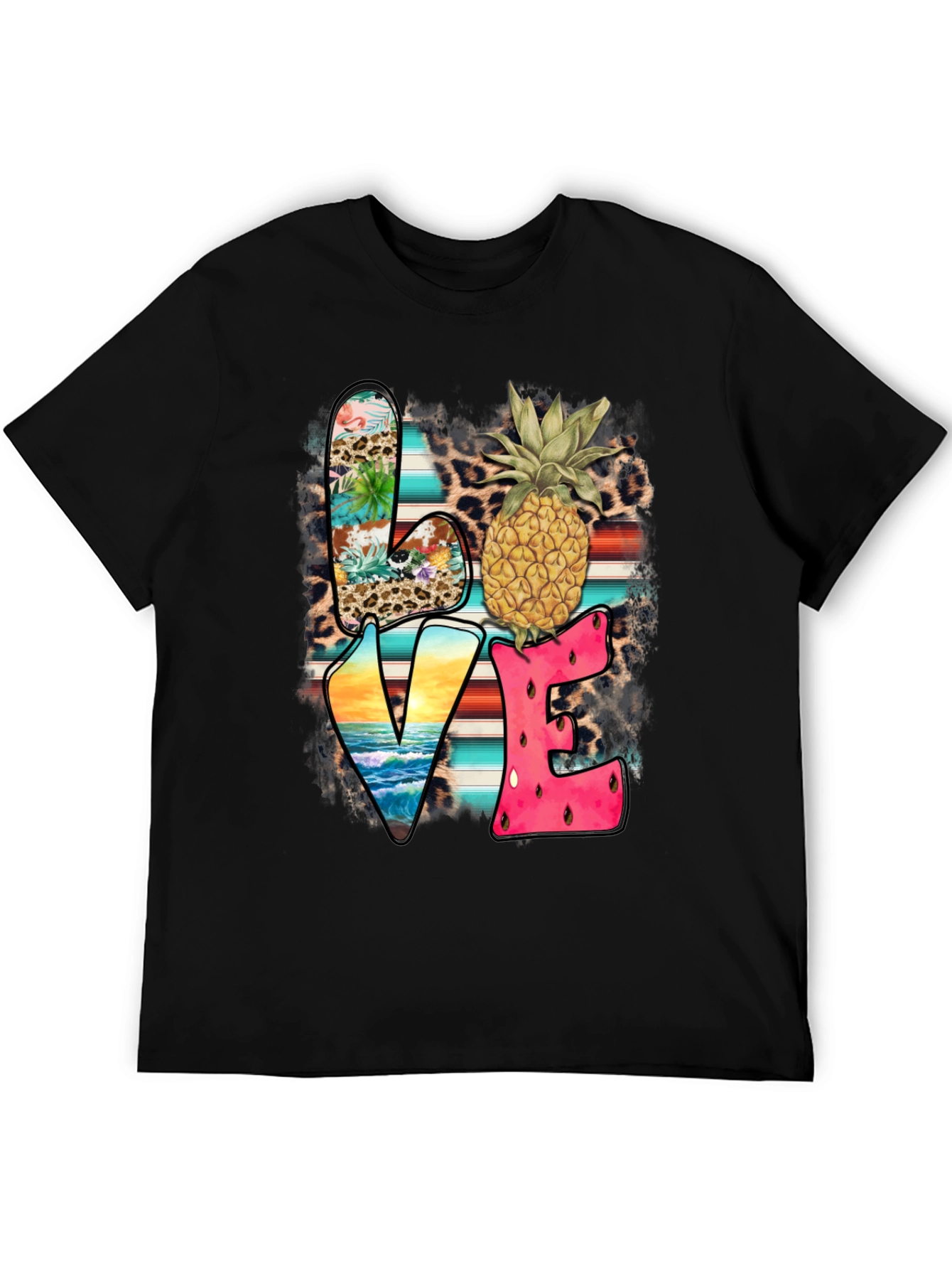 Tropical LOVE Graphic Tee - Pineapple Print