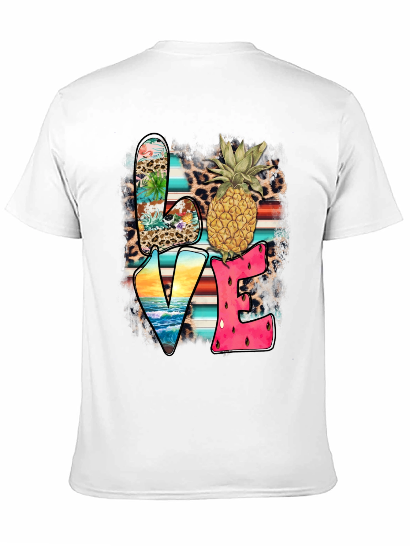 Tropical LOVE Graphic Tee - Pineapple Print