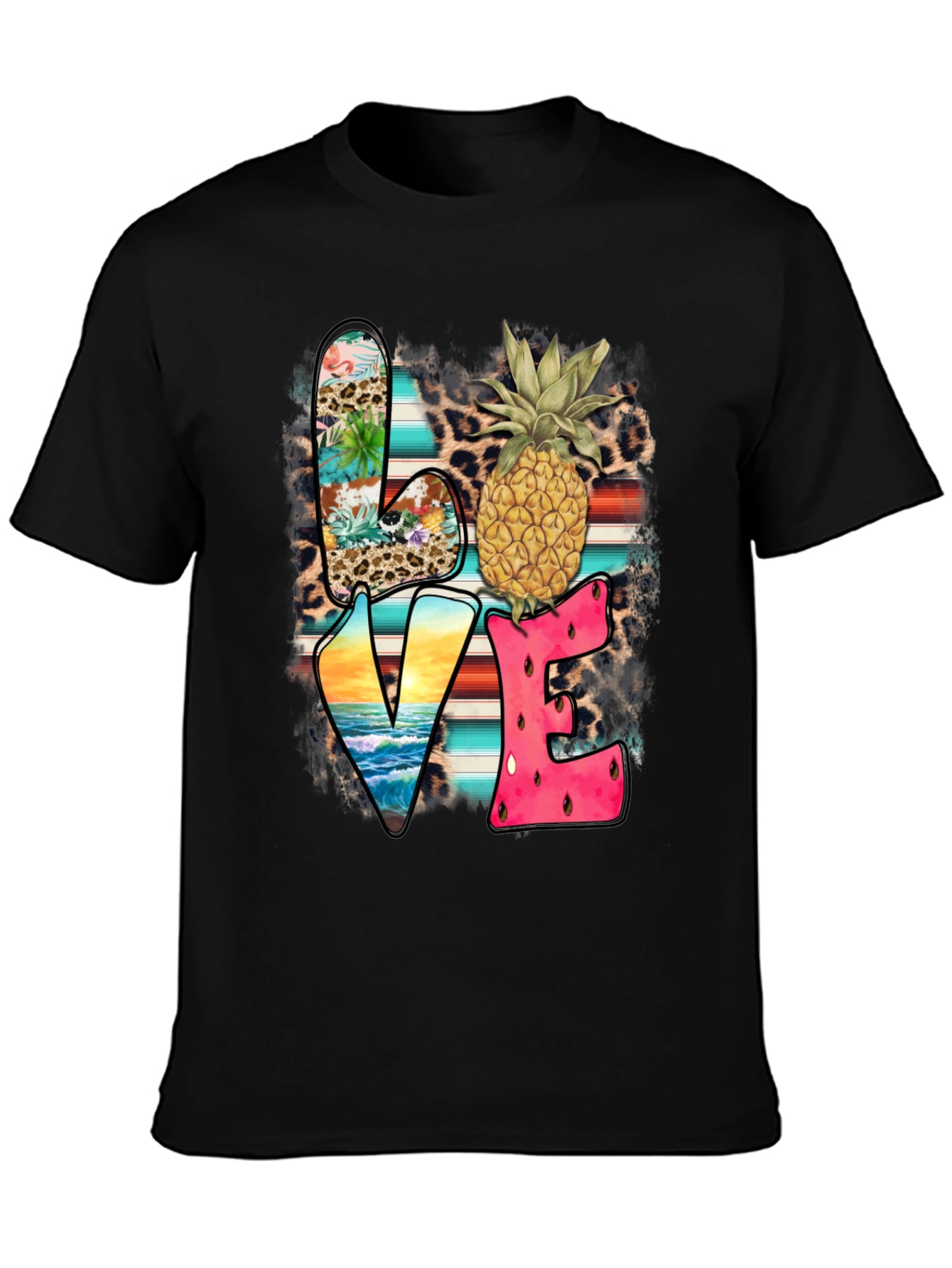 Tropical LOVE Graphic Tee - Pineapple Print