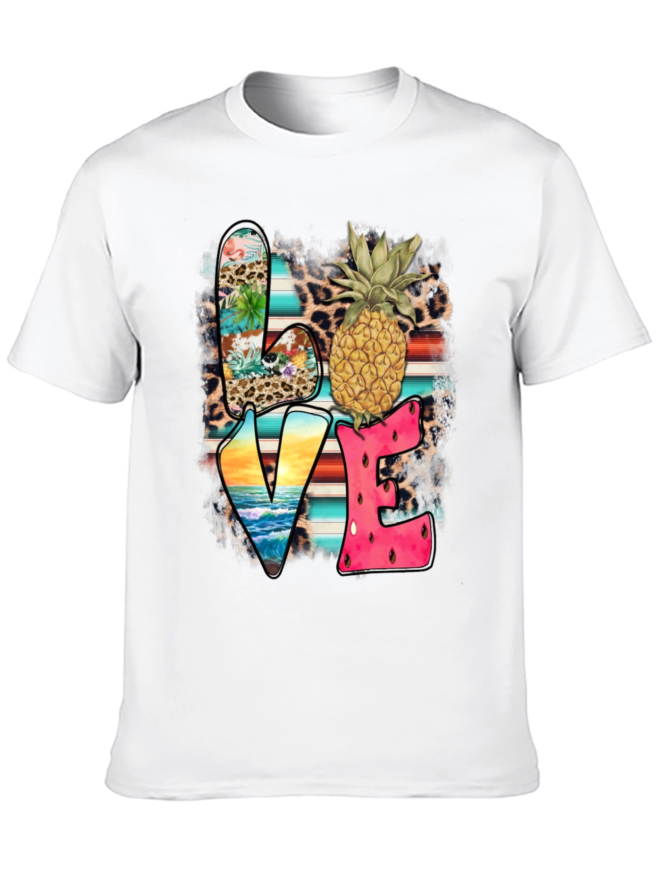 Tropical LOVE Graphic Tee - Pineapple Print
