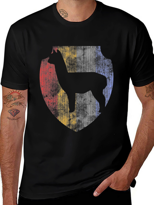 Alpaca Shield Graphic Tee - Mens Black T-Shirt
