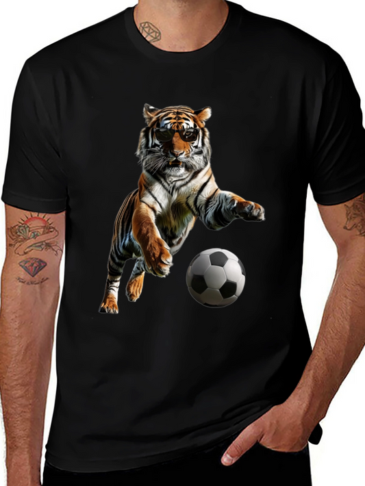 Tiger Playing Soccer Graphic Tee