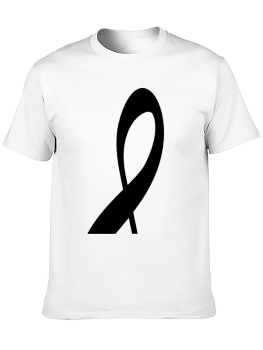 Black Ribbon Graphic Tee - Awareness Support Shirt