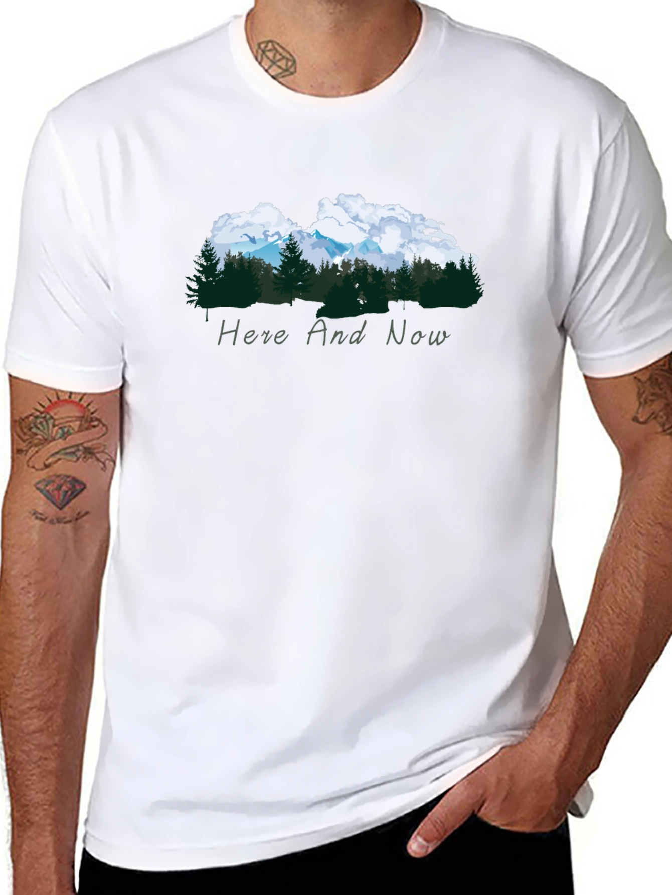 Nature Inspired Black Tee - Here and Now