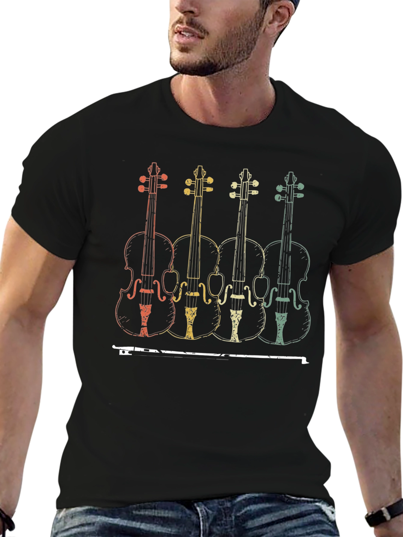 Retro Violin T-Shirt - Music Lover Tee