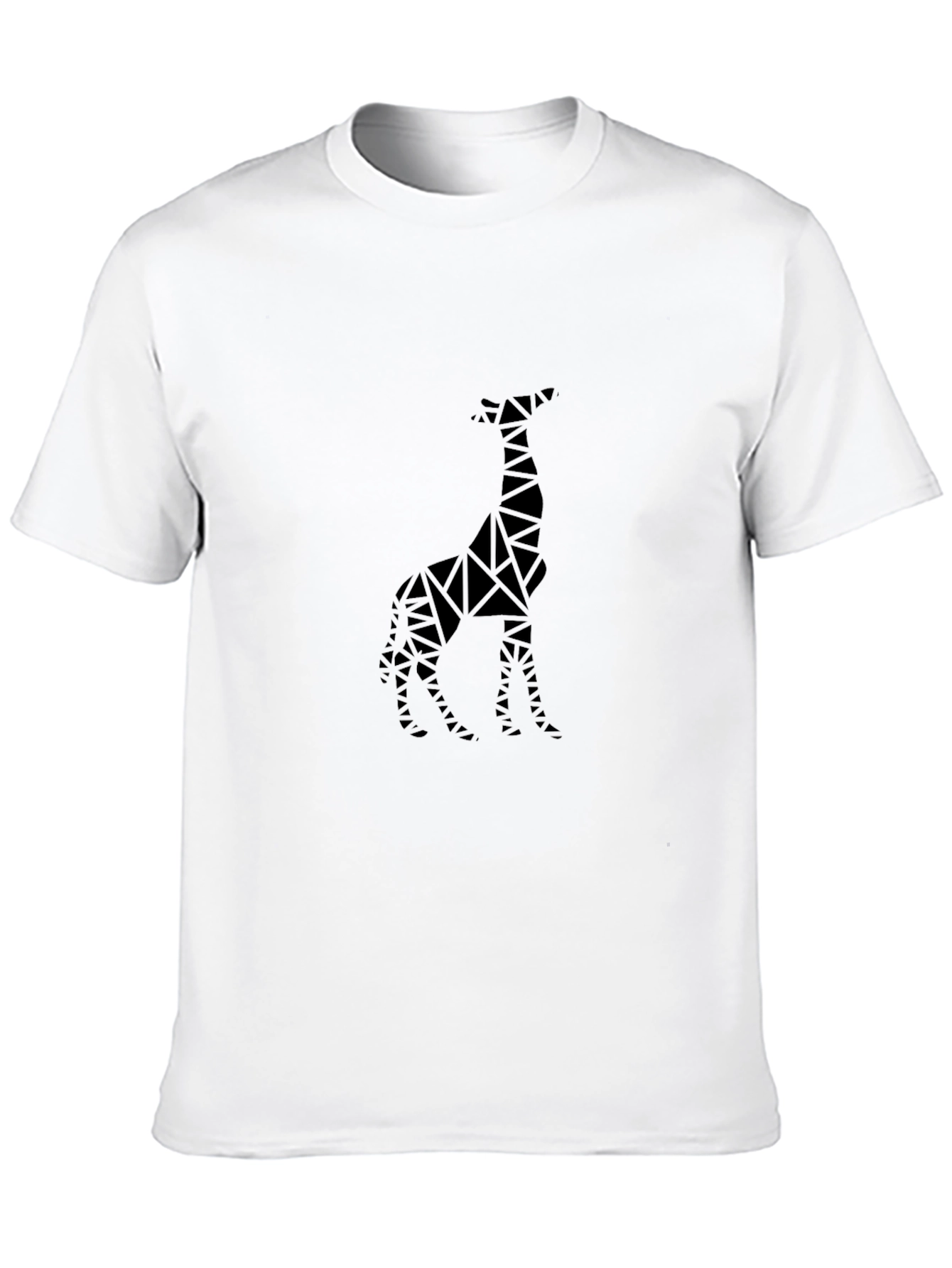 Geometric Giraffe Black T-Shirt - Modern Animal Tee