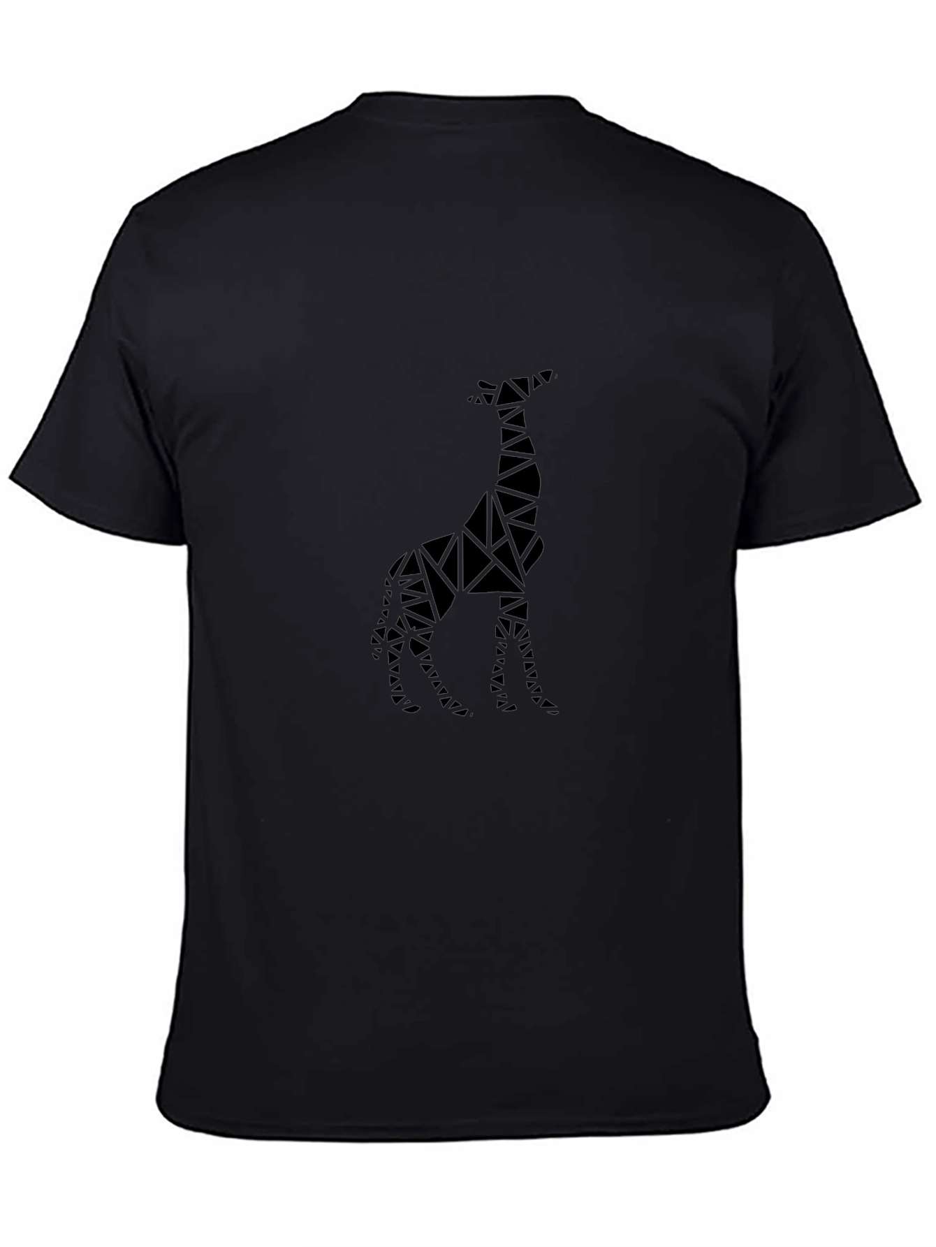 Geometric Giraffe Black T-Shirt - Modern Animal Tee