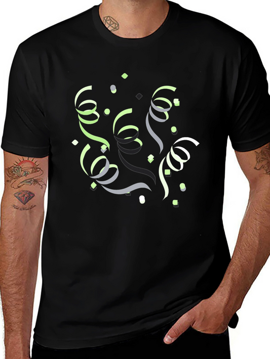 Festive Confetti Graphic T-Shirt - Black