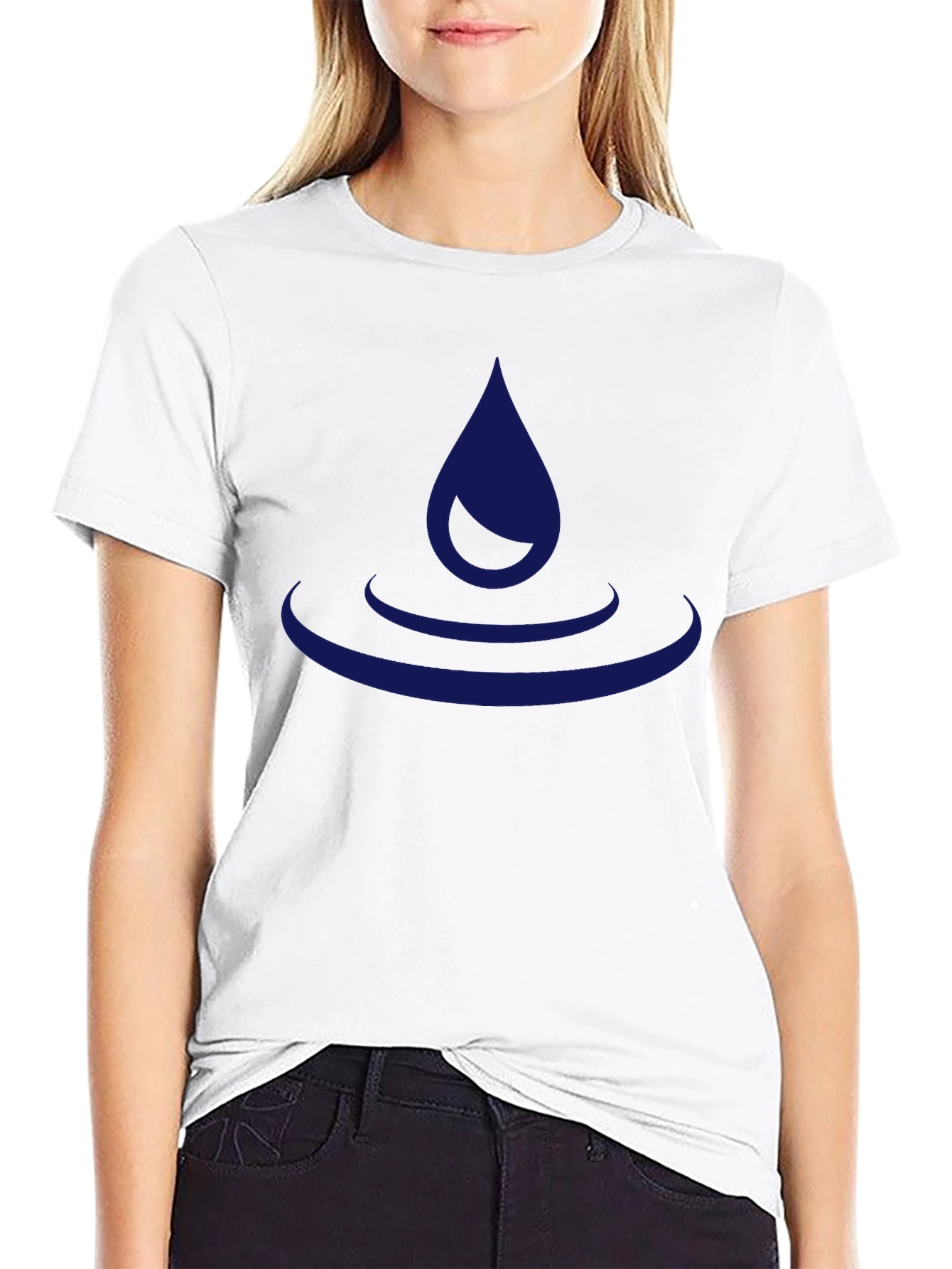 Black T-Shirt with Water Drop Design