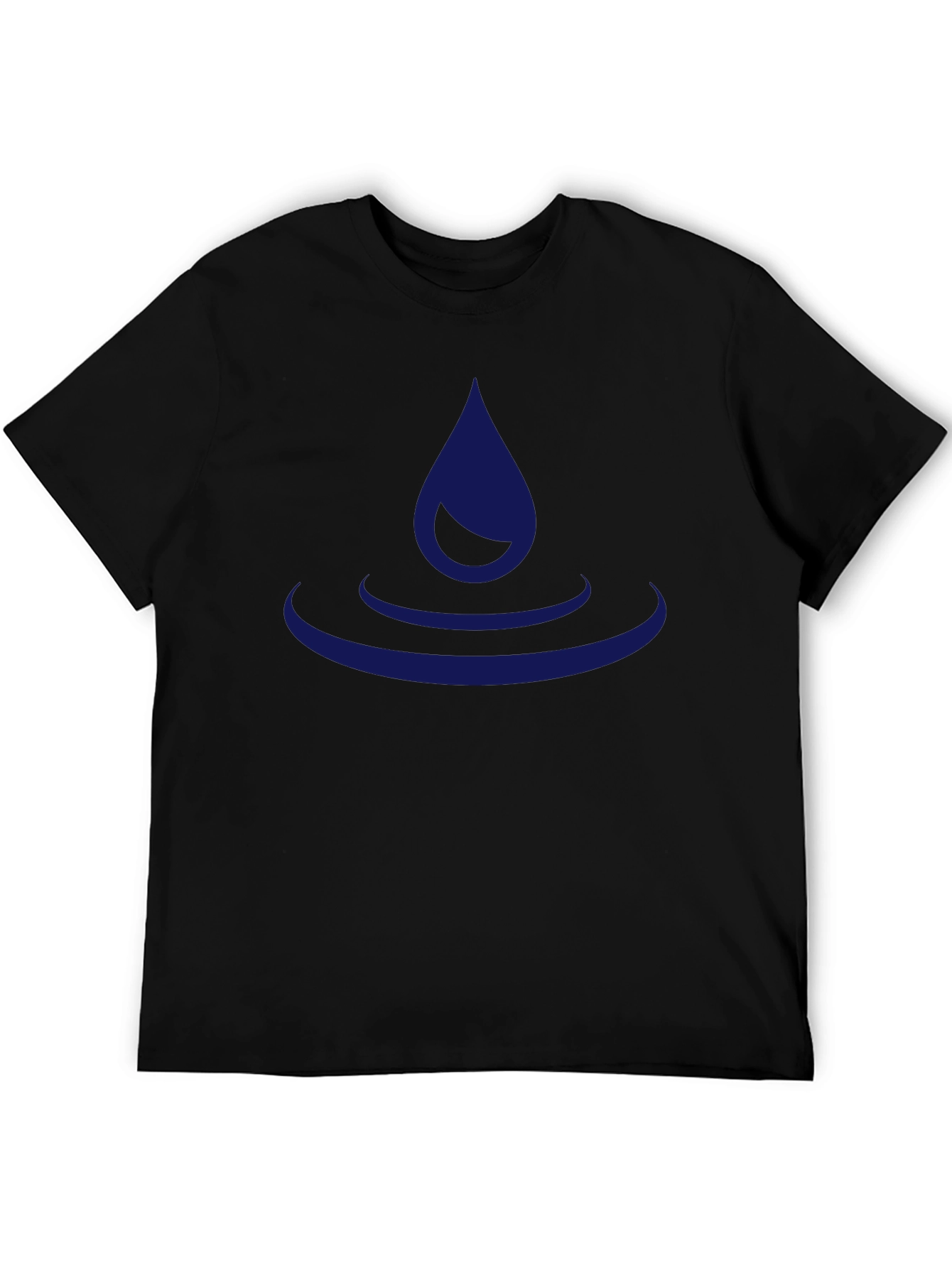 Black T-Shirt with Water Drop Design