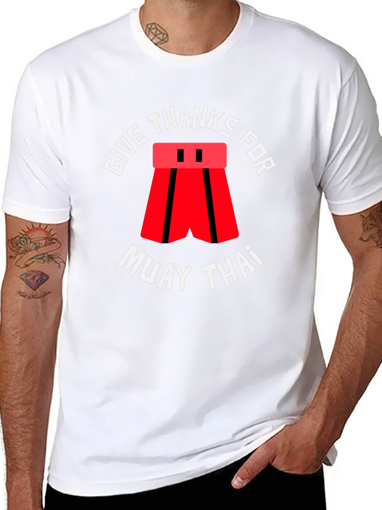 Give Thanks for Muay Thai Black T-Shirt