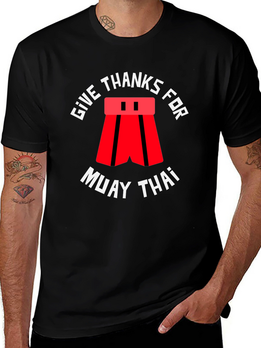 Give Thanks for Muay Thai Black T-Shirt