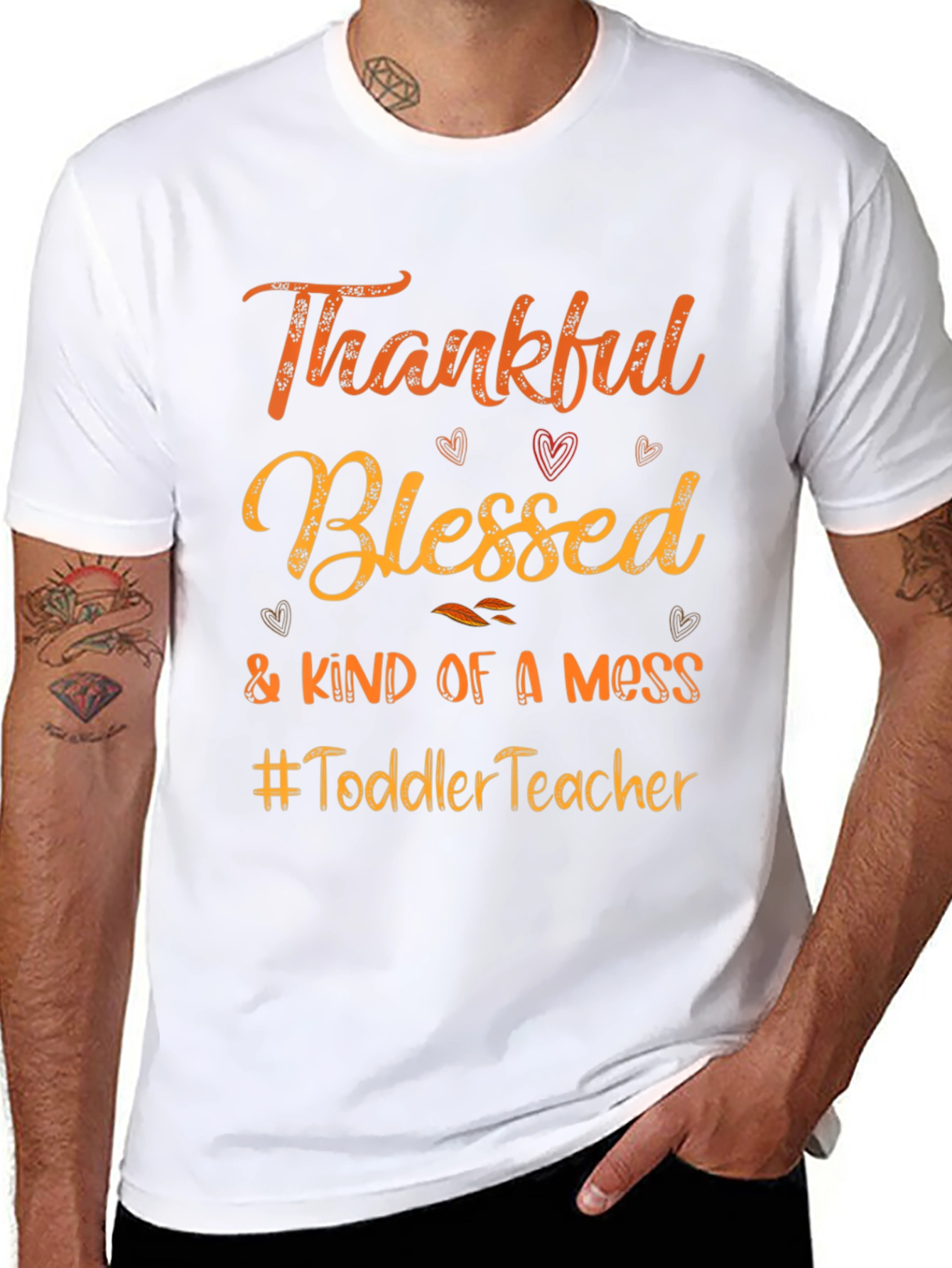 Thankful Blessed Toddler Teacher Graphic Tee