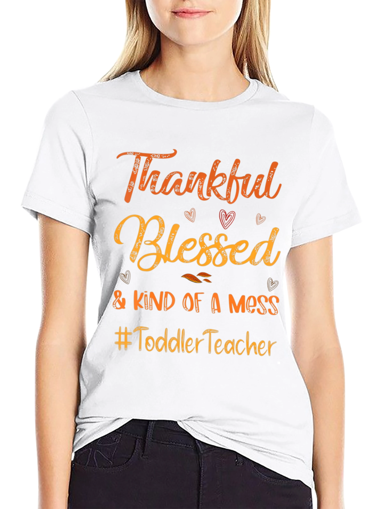 Thankful Blessed Toddler Teacher Graphic Tee