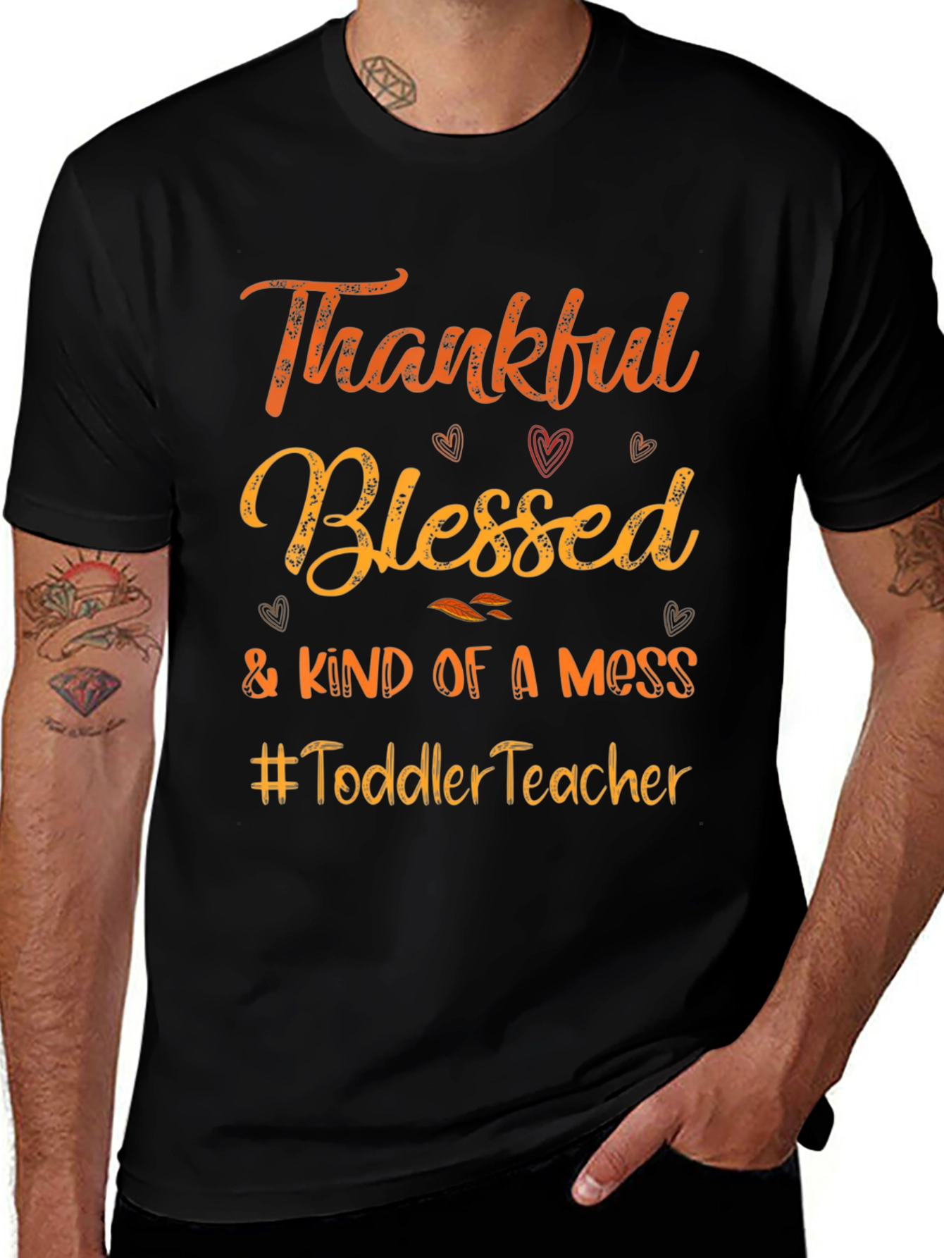 Thankful Blessed Toddler Teacher Graphic Tee