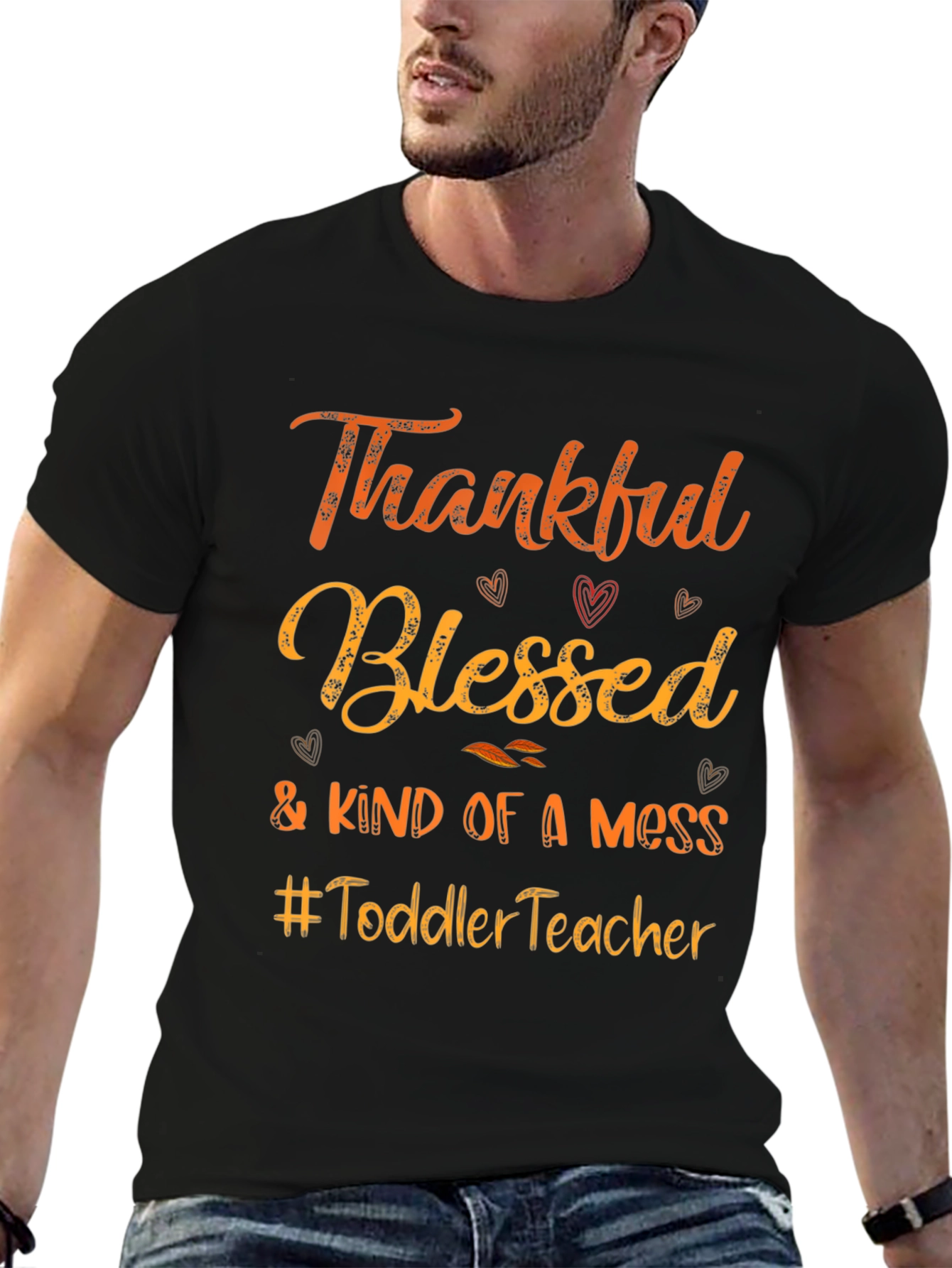 Thankful Blessed Toddler Teacher Graphic Tee