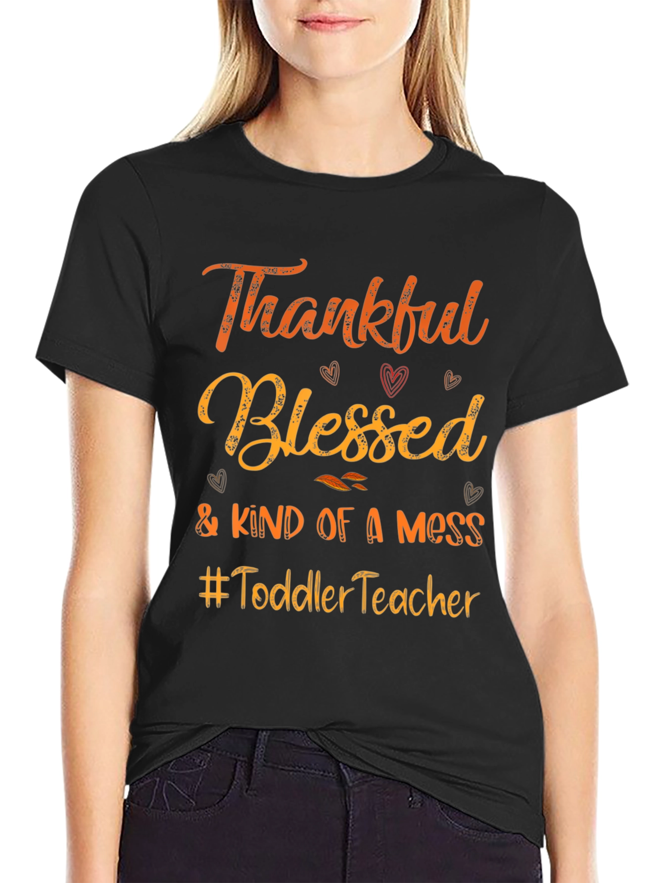 Thankful Blessed Toddler Teacher Graphic Tee