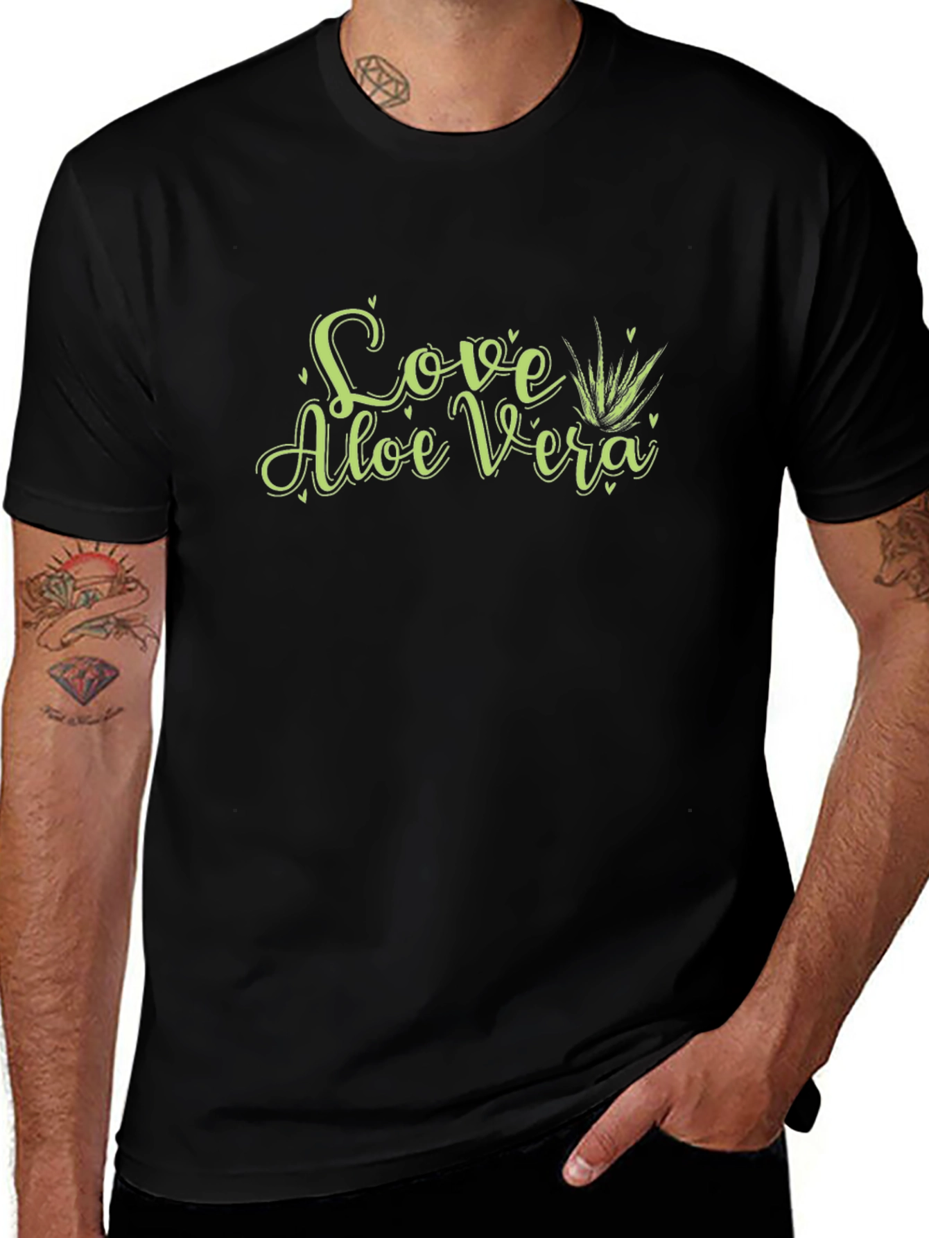 Love Aloe Vera Black Graphic Tee