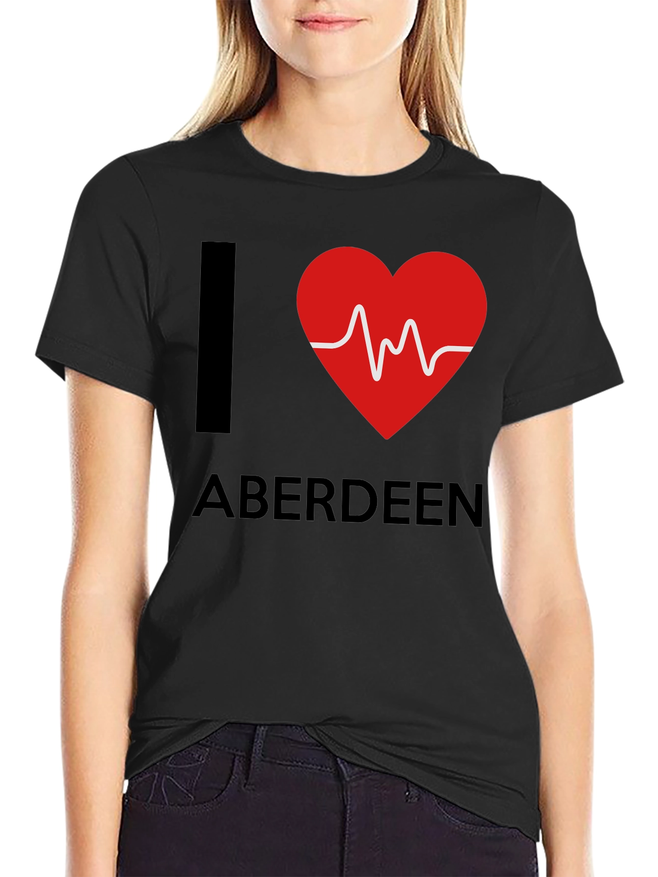 I Heart Aberdeen T-Shirt - Mens Black Tee
