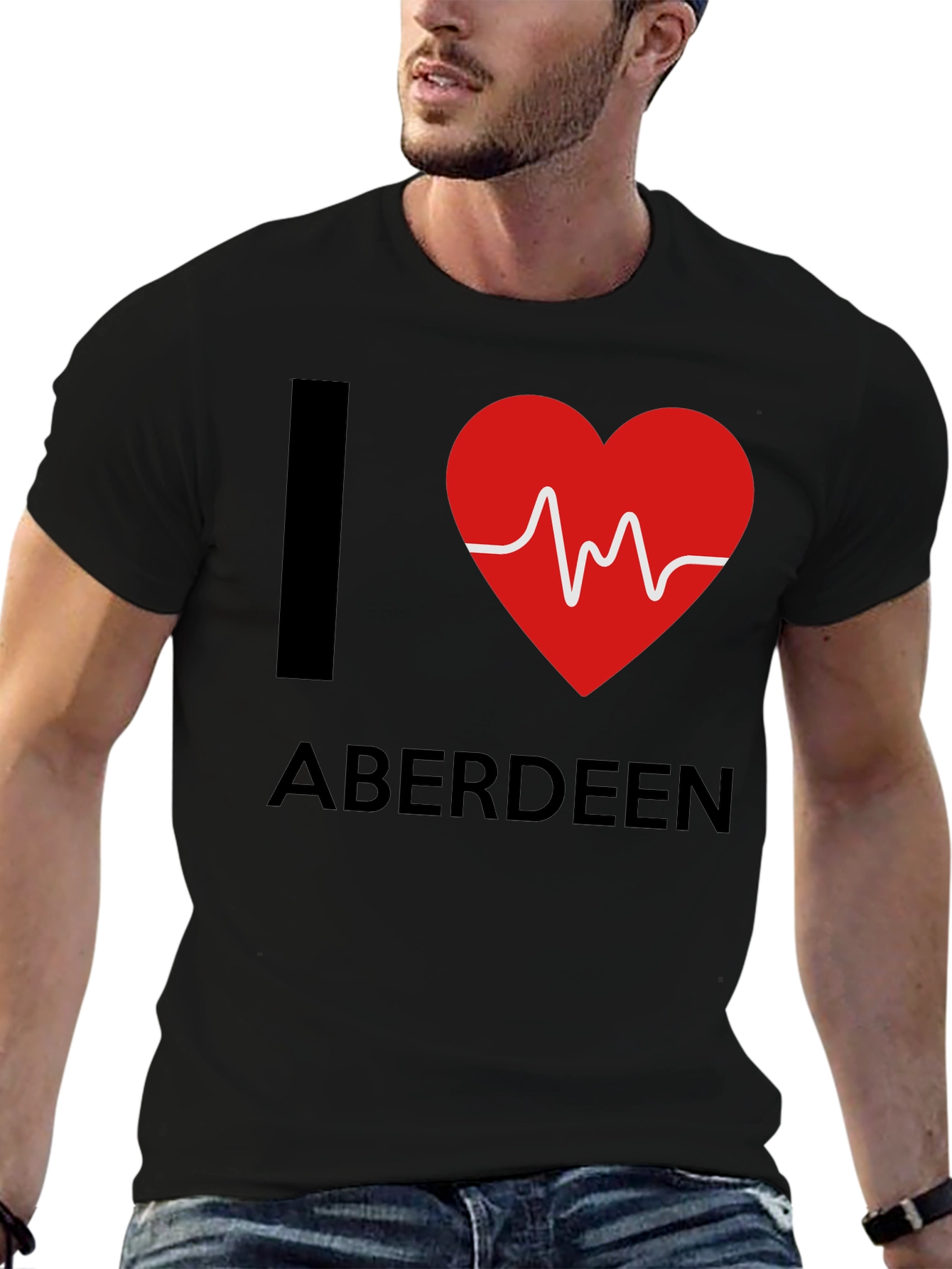 I Heart Aberdeen T-Shirt - Mens Black Tee