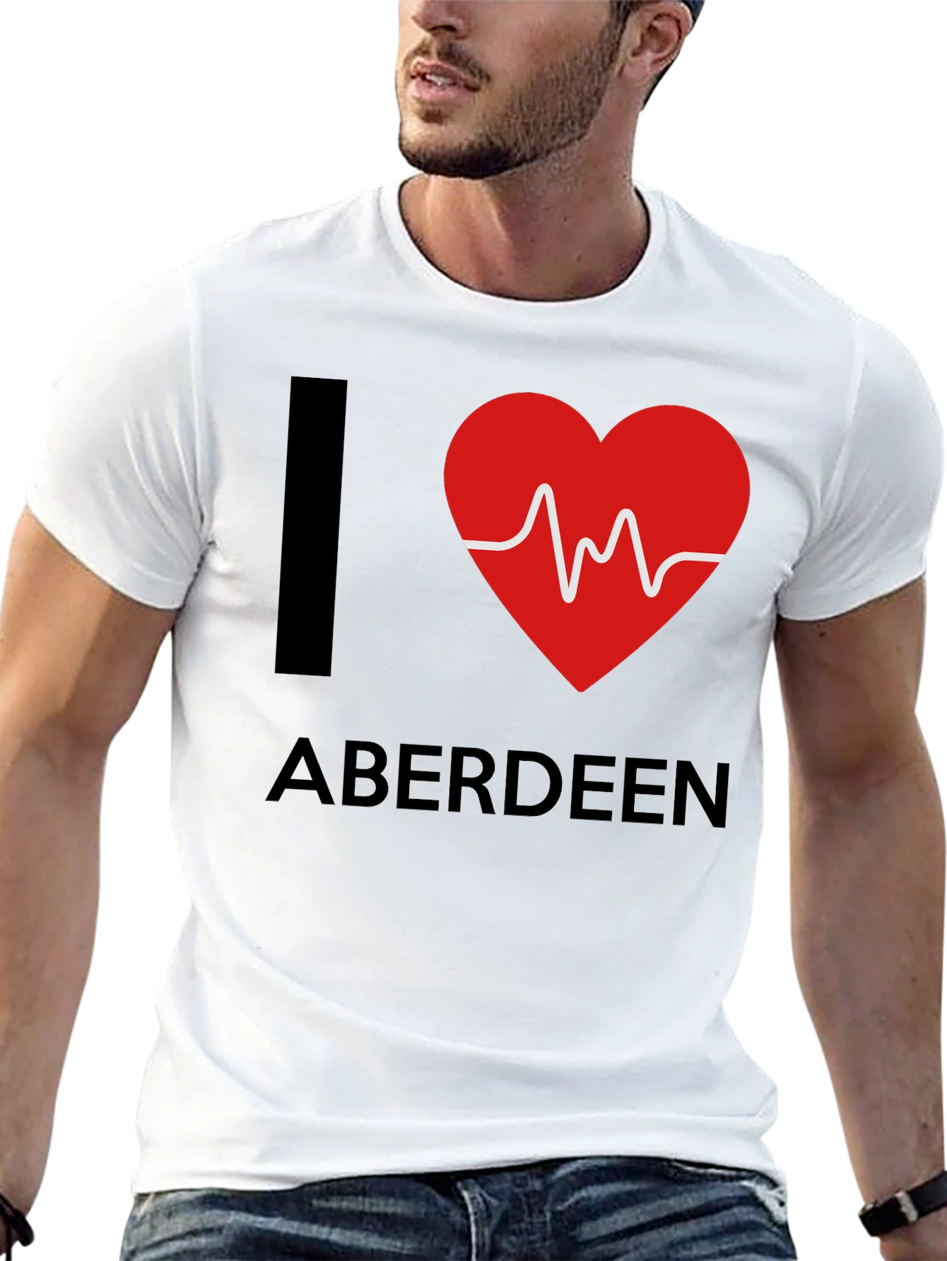I Heart Aberdeen T-Shirt - Mens Black Tee