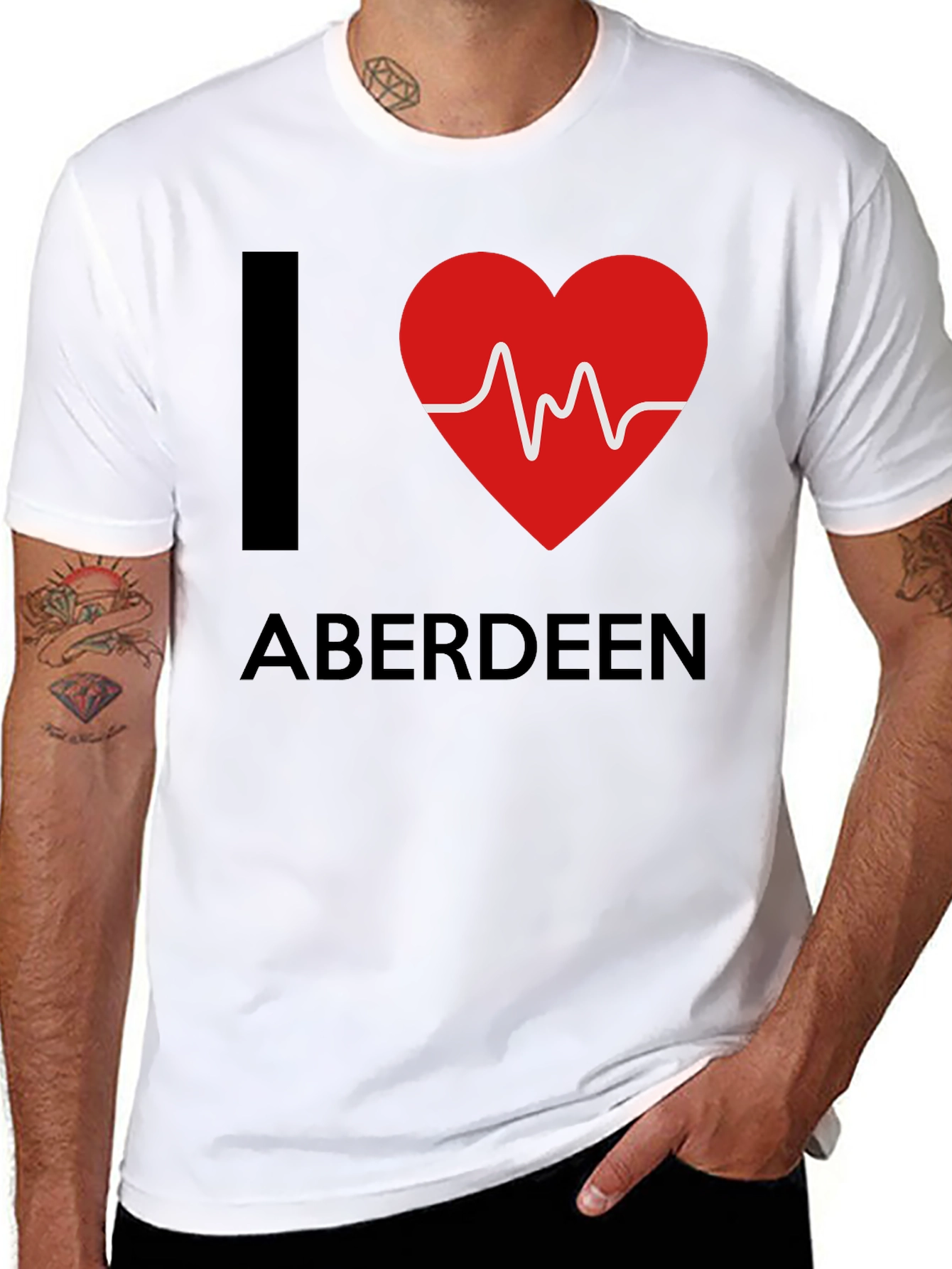 I Heart Aberdeen T-Shirt - Mens Black Tee