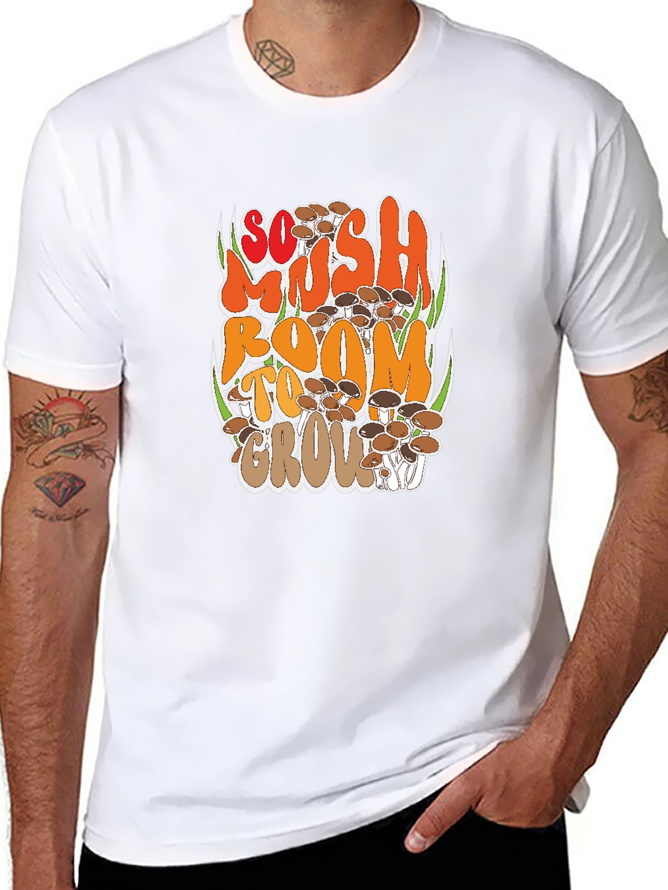 Mushroom Graphic T-Shirt - So Mush Room To Grow!