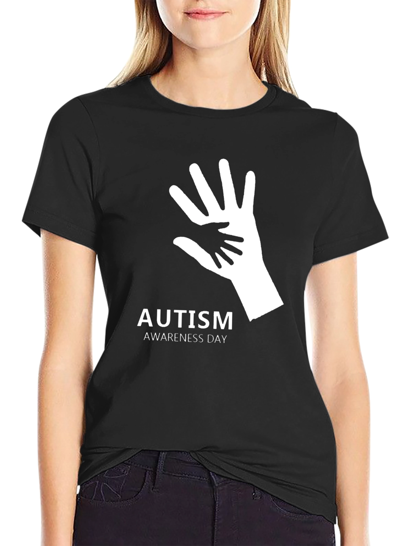 Autism Awareness T-Shirt - Hand in Hand Design