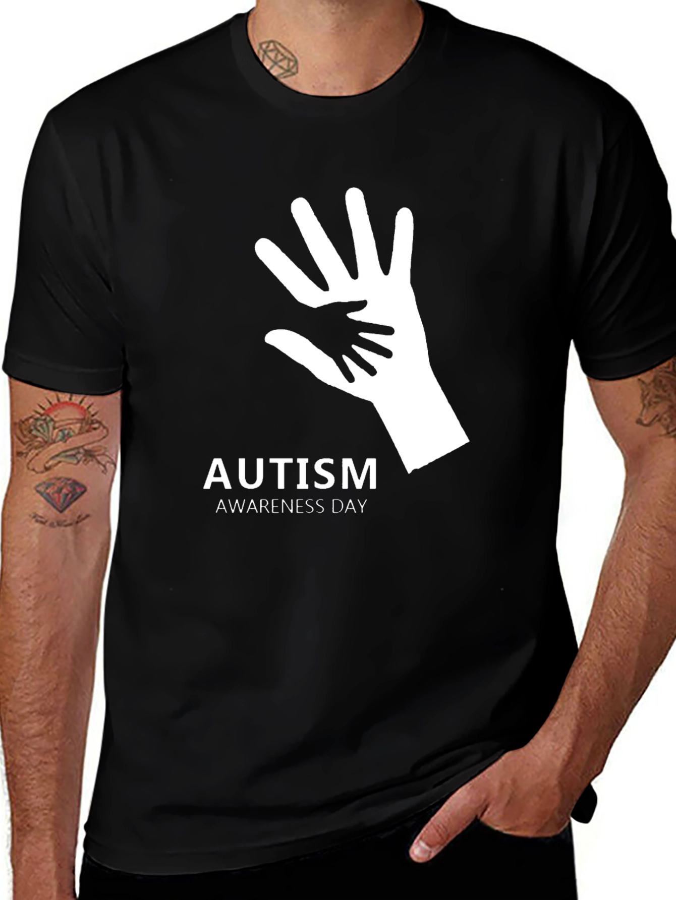 Autism Awareness T-Shirt - Hand in Hand Design