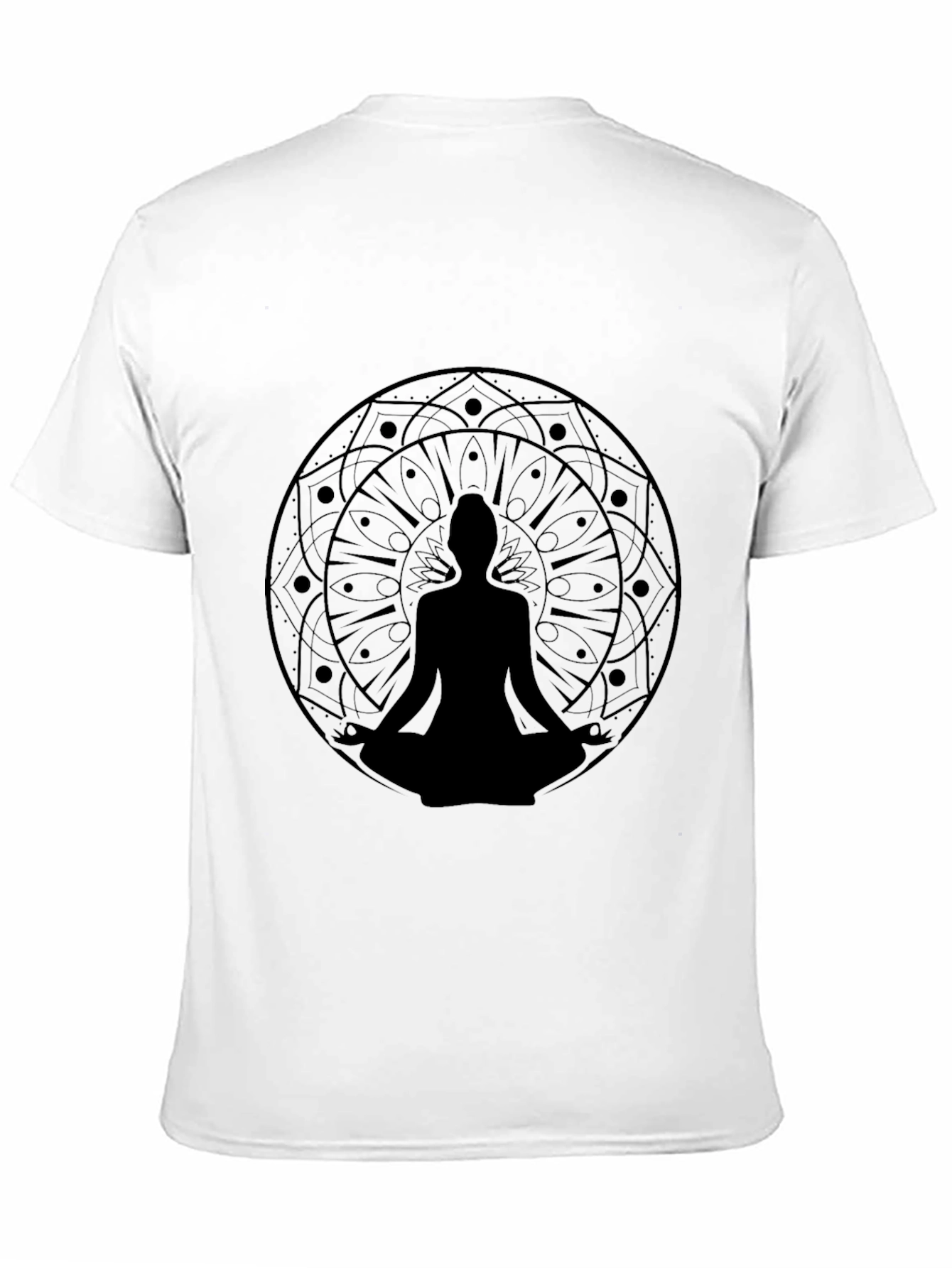Meditative Mandala Tee - Black Yoga Inspired Graphic T-Shirt