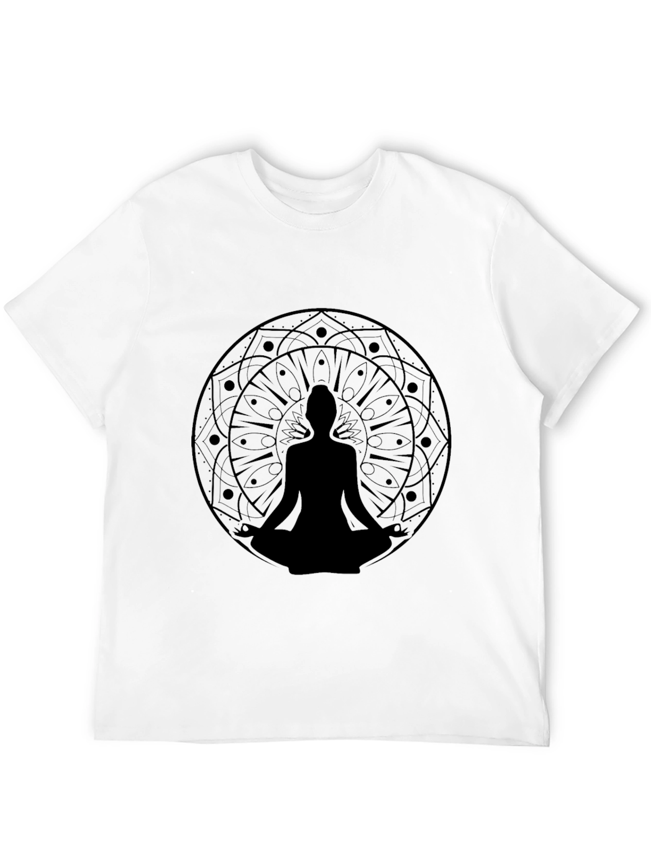 Meditative Mandala Tee - Black Yoga Inspired Graphic T-Shirt