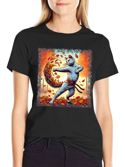 Karate Cat Fall T-Shirt