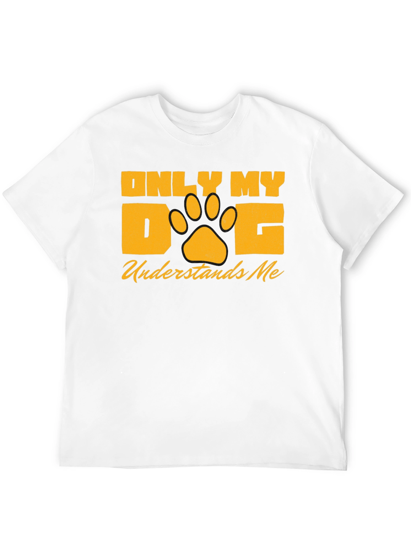 Only My Dog Understands Me Black Graphic Tee