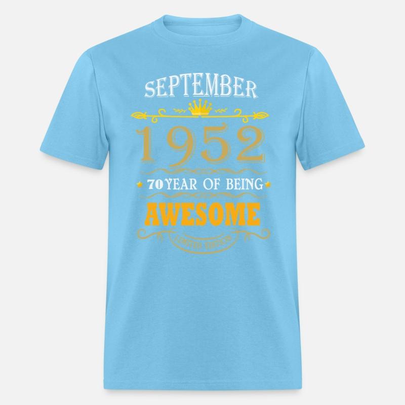 September Vintage 1952 Vintage Birthday Retro