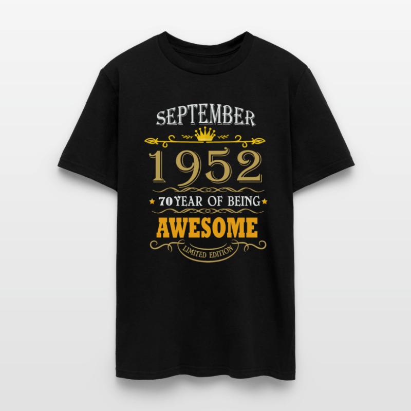 September Vintage 1952 Vintage Birthday Retro